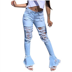 Ripped Flare Jeans