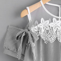 Lace Striped T-Shirt