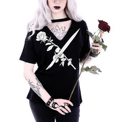 Sword Rose Printed Tshirt