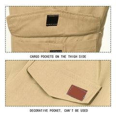 Solid Multi-pocket Pants