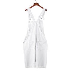 Pocket White Jeans Overall