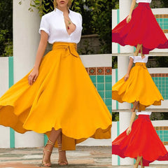 Solid Color Long Skirts