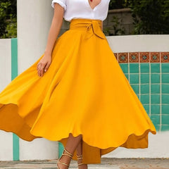 Solid Color Long Skirts