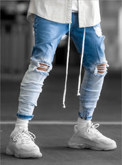 Ripped Jeans Gradient Pants