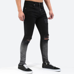 Ripped Jeans Gradient Pants