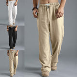 Solid Pants Loose Linen