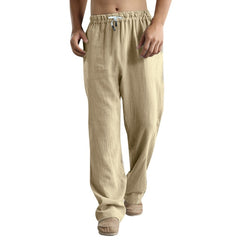 Solid Pants Loose Linen