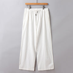 Solid Pants Loose Linen