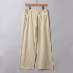 Solid Pants Loose Linen