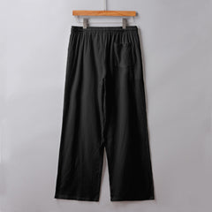 Solid Pants Loose Linen