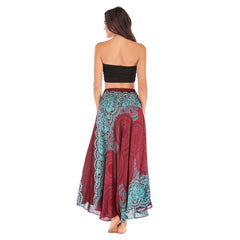 Long Boho Elastic Skirt