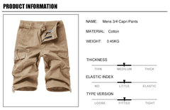 Cotton Knee Cargo Pants