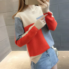 Contrast Color Winter Sweater