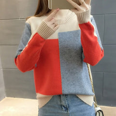 Contrast Color Winter Sweater