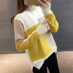 Contrast Color Winter Sweater