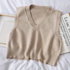 Solid Color Knitted Vest