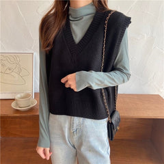 Solid Color Knitted Vest