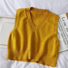 Solid Color Knitted Vest