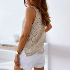 V-neck Hollow Vest T-shirt