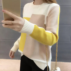 Contrast Color Winter Sweater