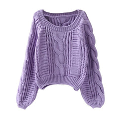 O Neck Sweaters Candy Color