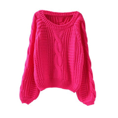 O Neck Sweaters Candy Color