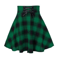 Plaid Short Cotton Skirt