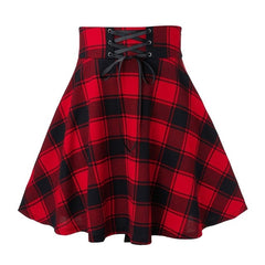 Plaid Short Cotton Skirt