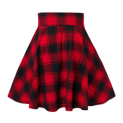 Plaid Short Cotton Skirt