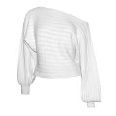 Slotted Shoulder Loose Sweater