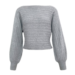 Slotted Shoulder Loose Sweater