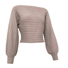 Slotted Shoulder Loose Sweater