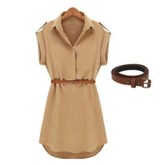 Belt Elegant Women Dress