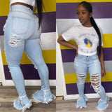 Ripped Flare Jeans