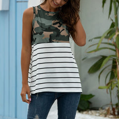 Camouflage Triped Tank Top