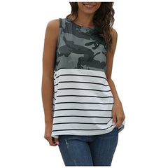 Camouflage Triped Tank Top