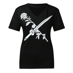 Sword Rose Printed Tshirt